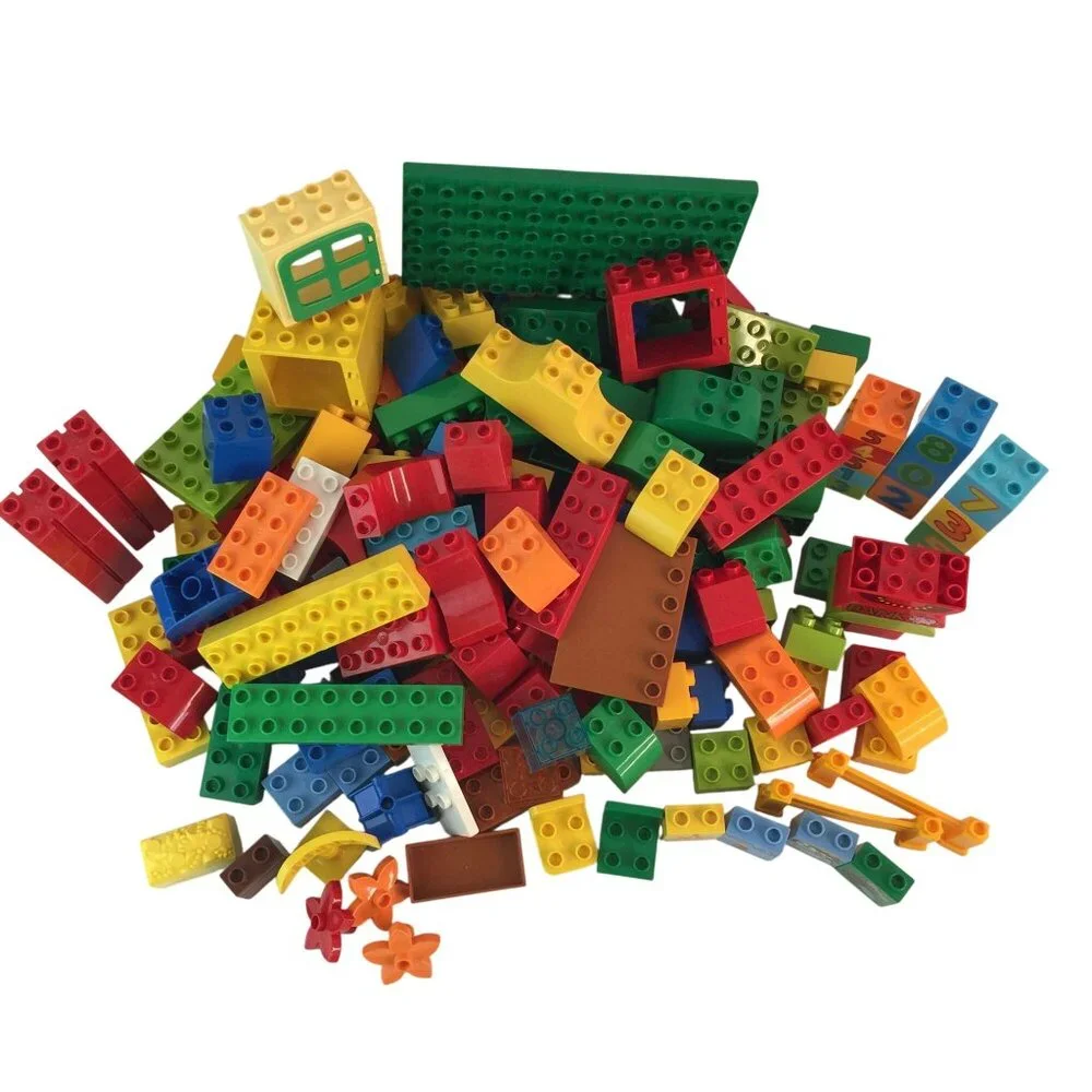 Lego Duplo Building Blocks Lot 170+ Pcs Base Plate Numbers‎ Flowers Some Vintage
